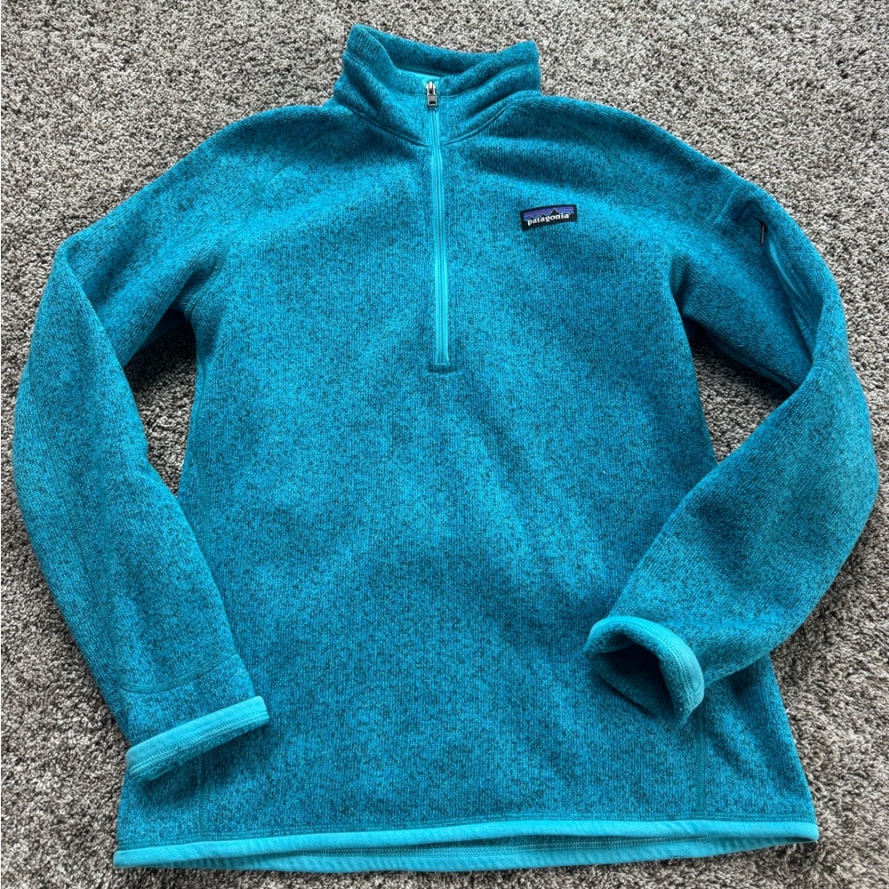 Patagonia Teal Quarter-Zip Fleece